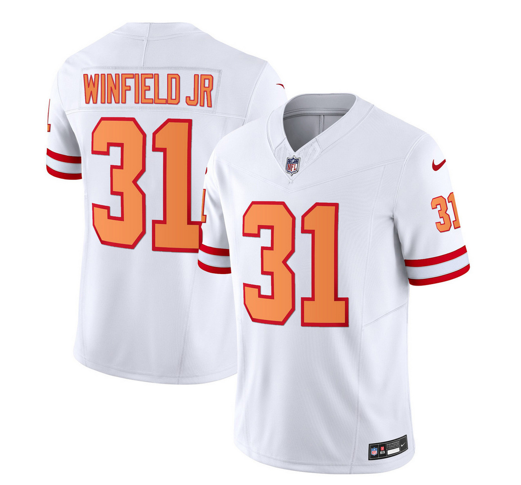 Men's Tampa Bay Buccaneers #31 Antoine Winfield Jr. 2023 F.U.S.E. White Throwback Limited Football Stitched Jersey